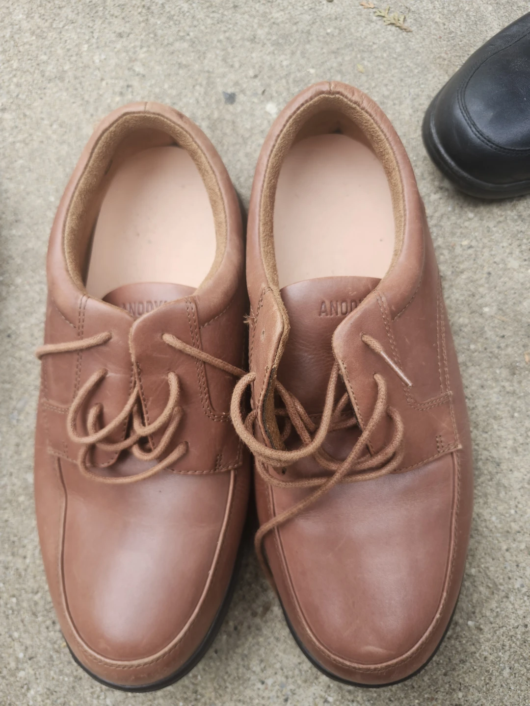 Amdy Brown Leather Lace-Up Shoes