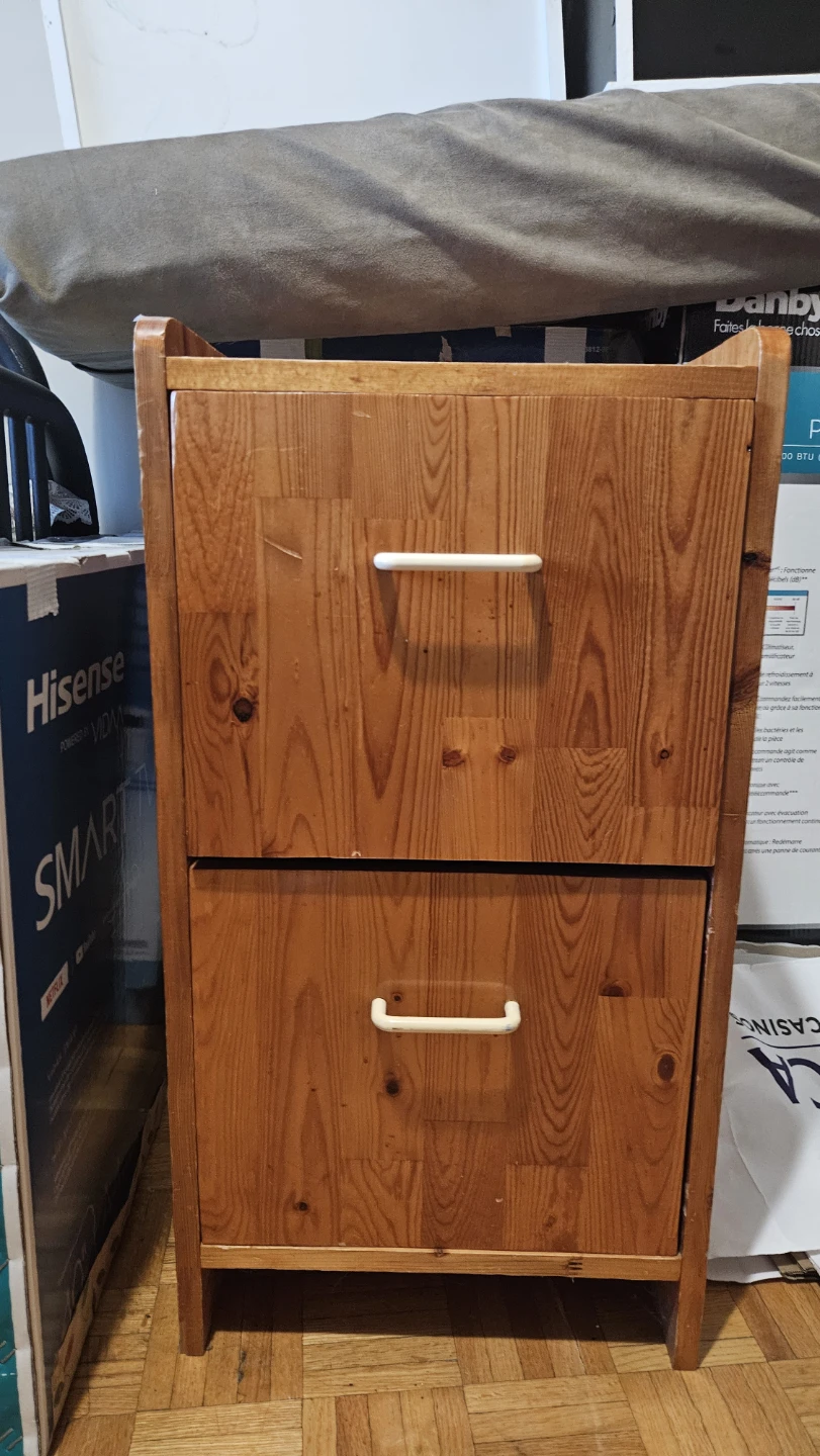 Wooden 2-Drawer Filing Cabinet