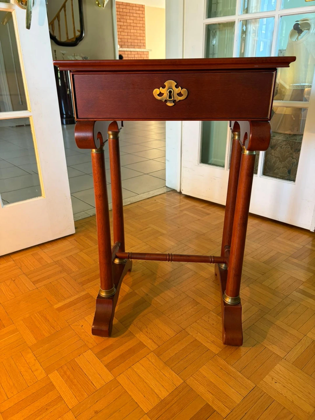 Solid Wood Side Table with Drawer
