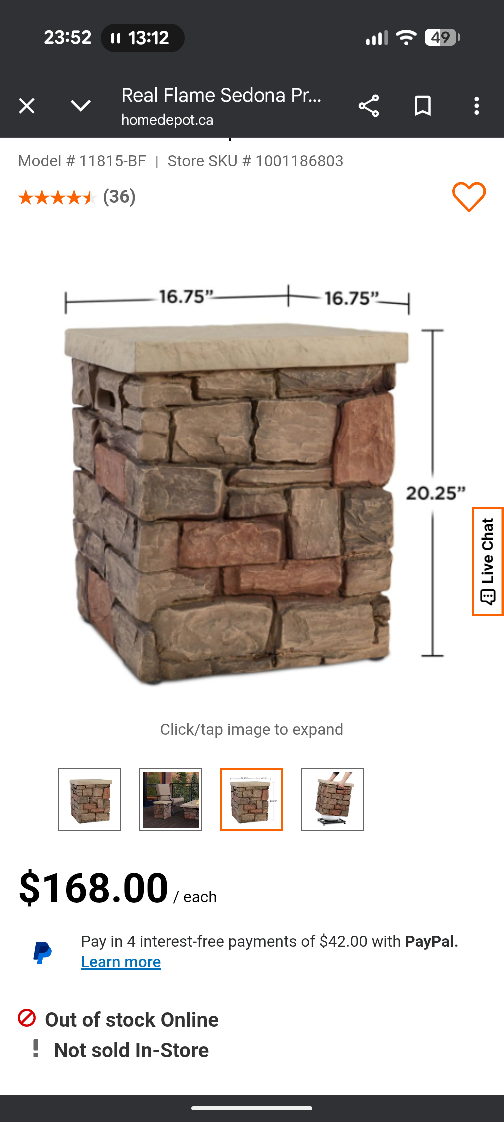 Real Flame Sedona 20lbs Tank Cover side table - photo 3