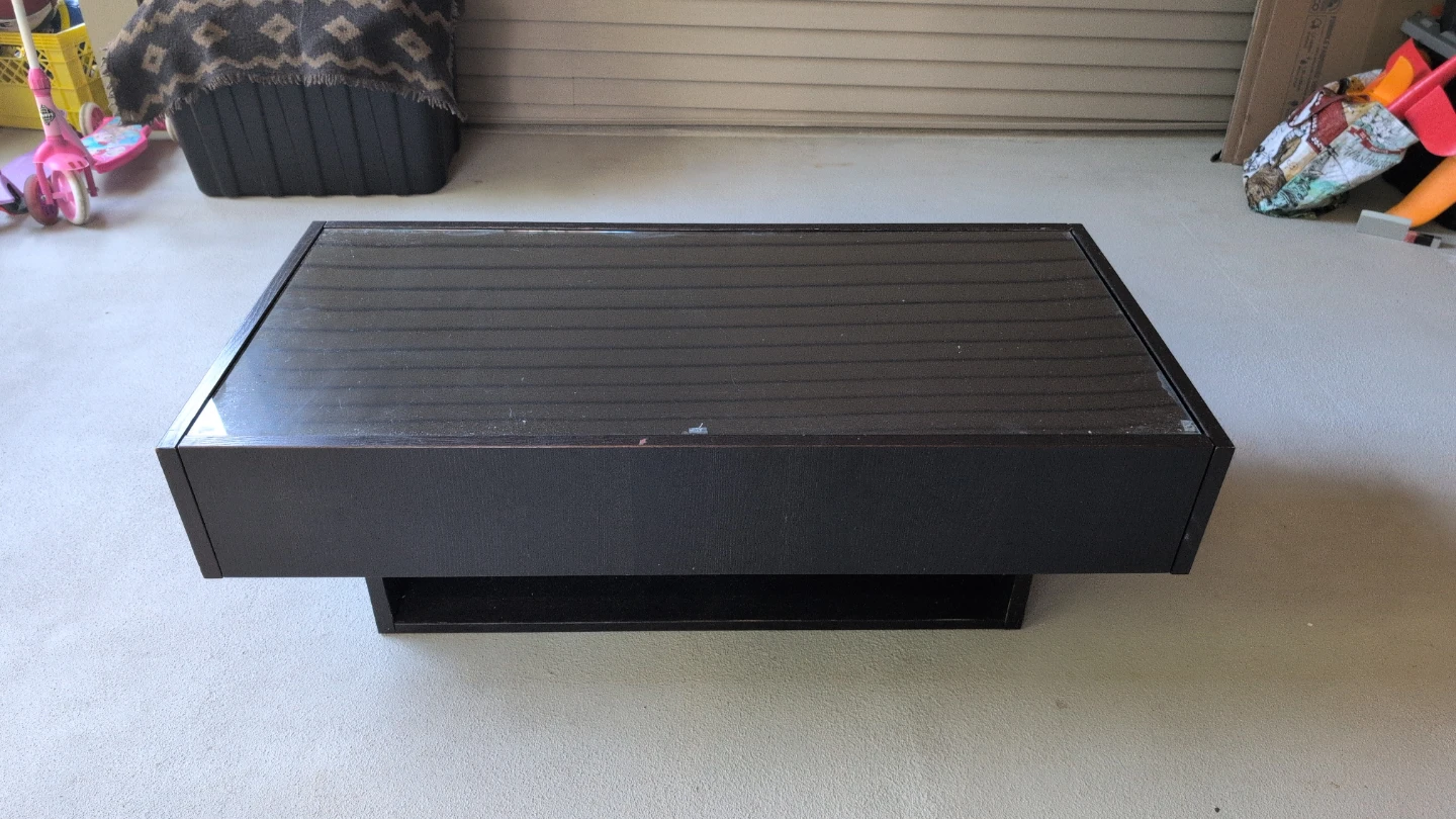 Black Coffee Table with Storage Drawers - photo 2