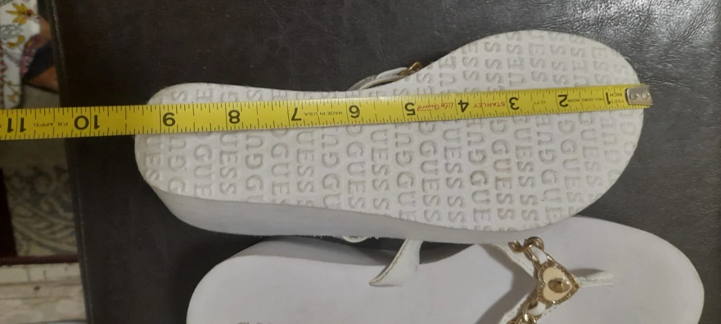 Guess White Wedge Flip Flop Sandals - photo 2