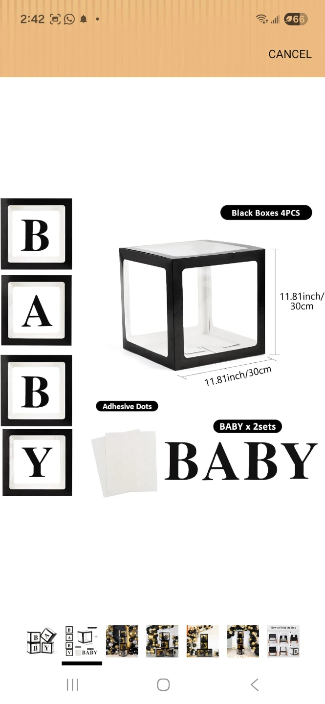 "BABY" Balloon Boxes for Party Decor + lights and balloons - photo 2