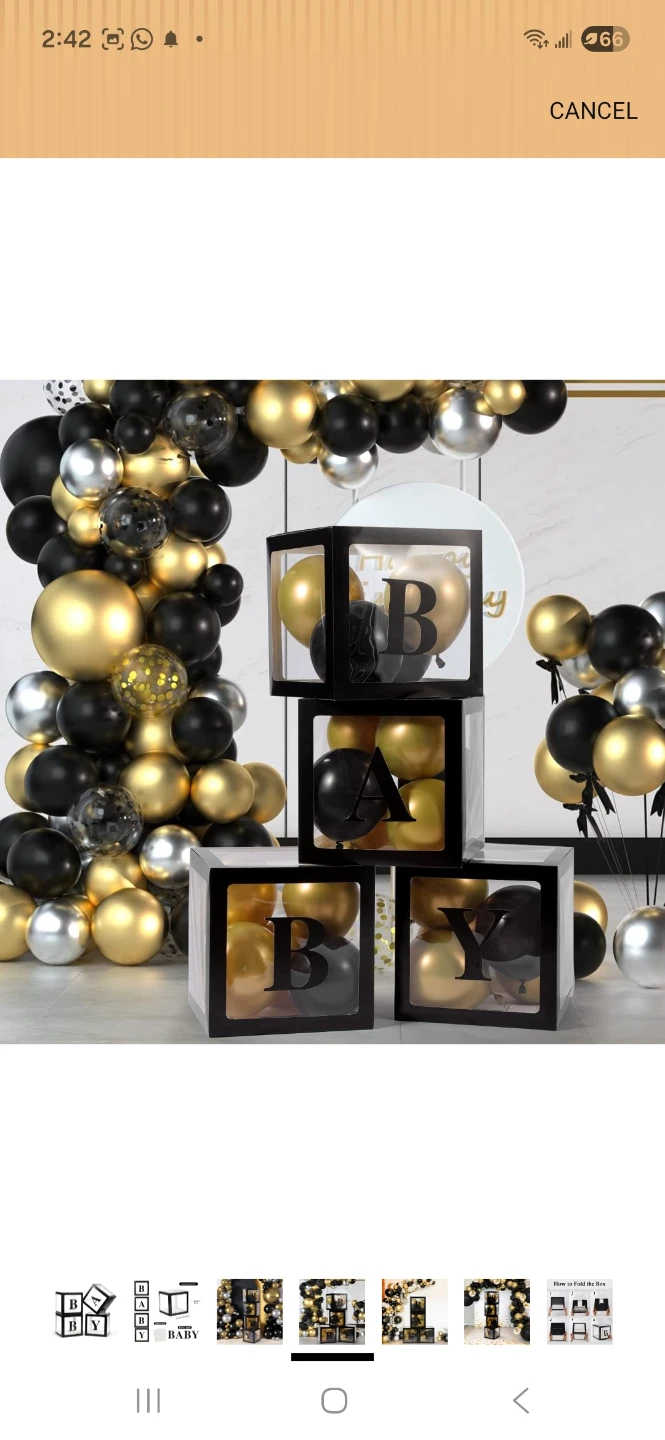 "BABY" Balloon Boxes for Party Decor + lights and balloons - photo 4