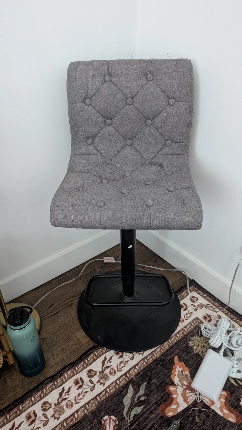 Tufted Grey Bar Stool