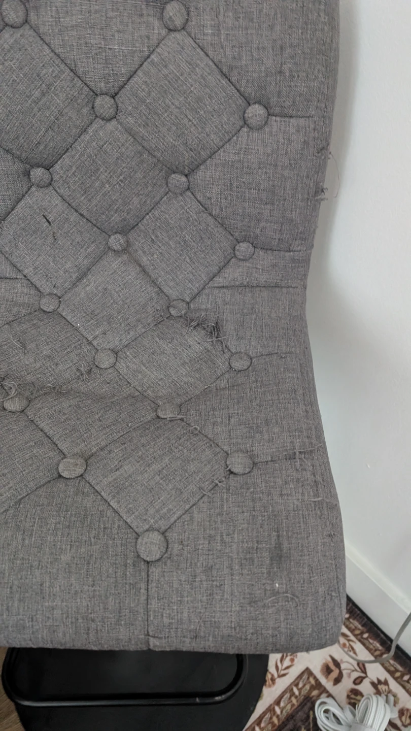 Tufted Grey Bar Stool - photo 3