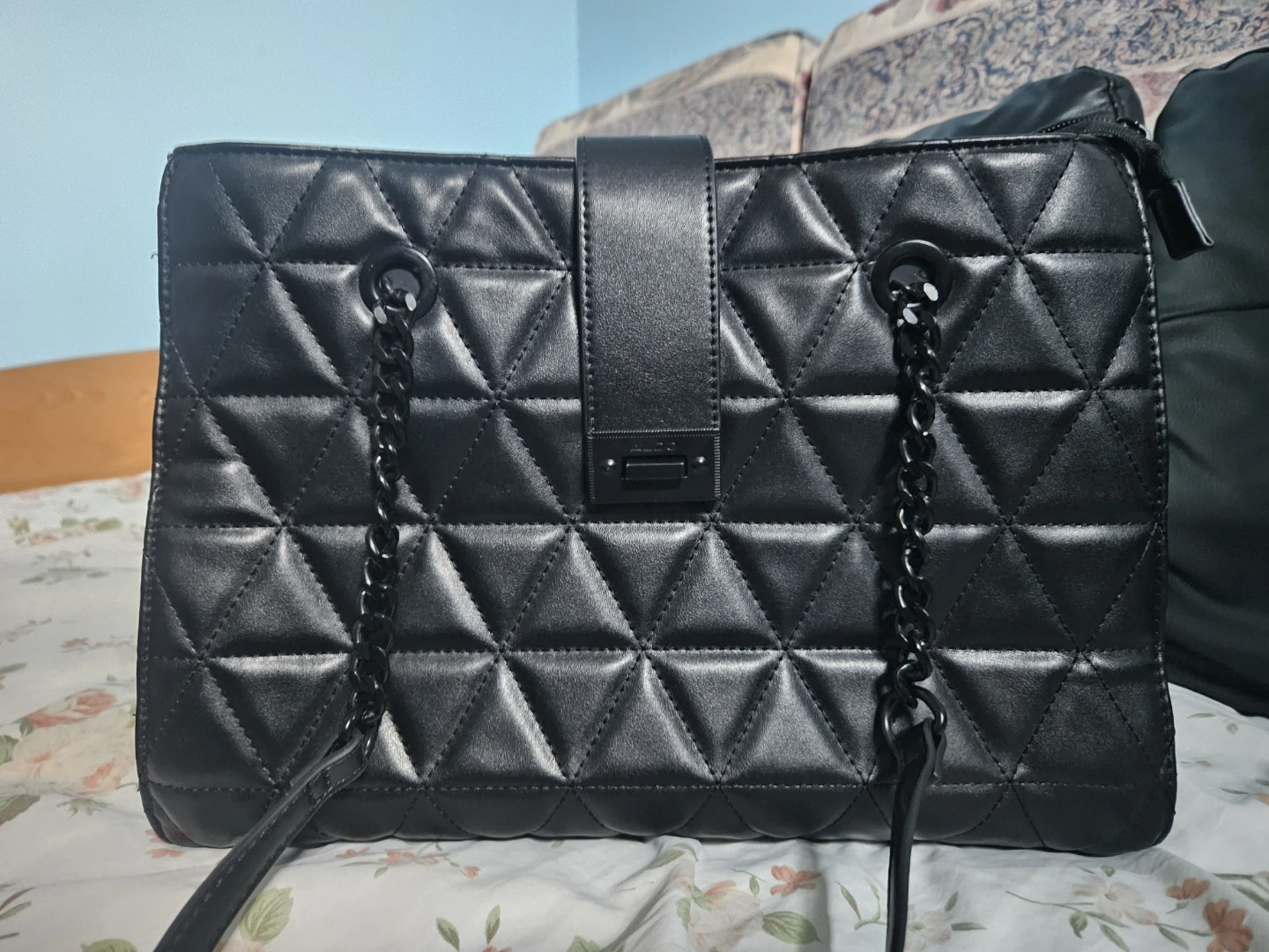 ALDO Black Quilted Tote Bag - photo 3