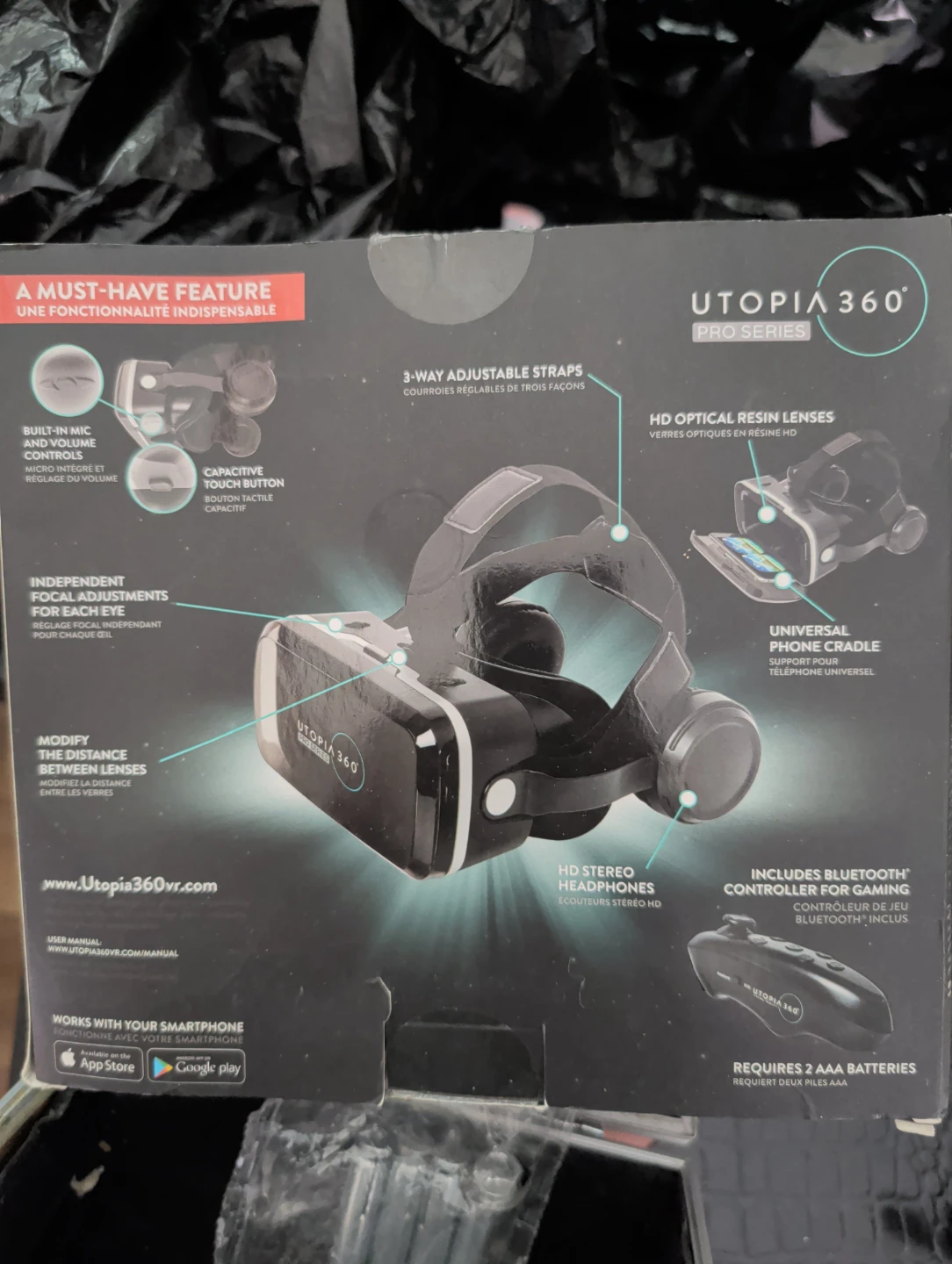 Utopia 360 VR Headset with Bluetooth Controller