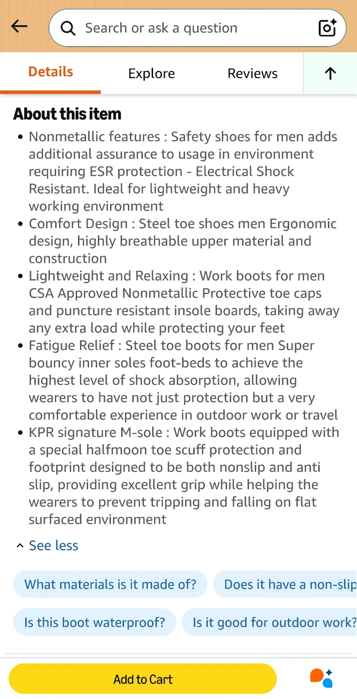 KPR Men's M222 CSA Approved 6" Waterproof Safety Boot - photo 2