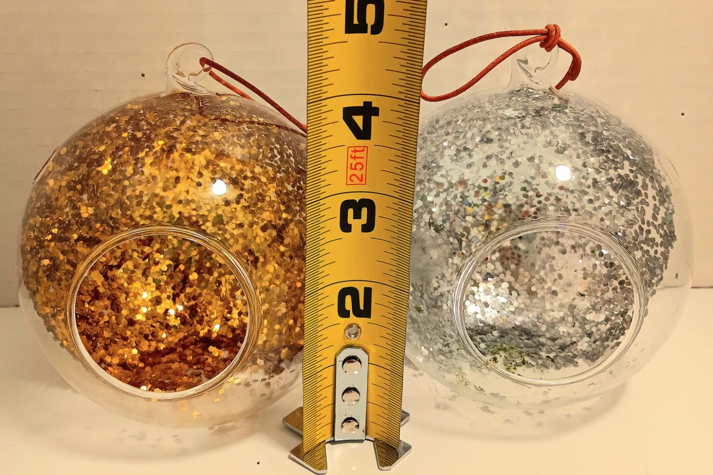 ⚪️🔴🟡Glass Glitter Ornament Set🟡🔴⚪️ - photo 5