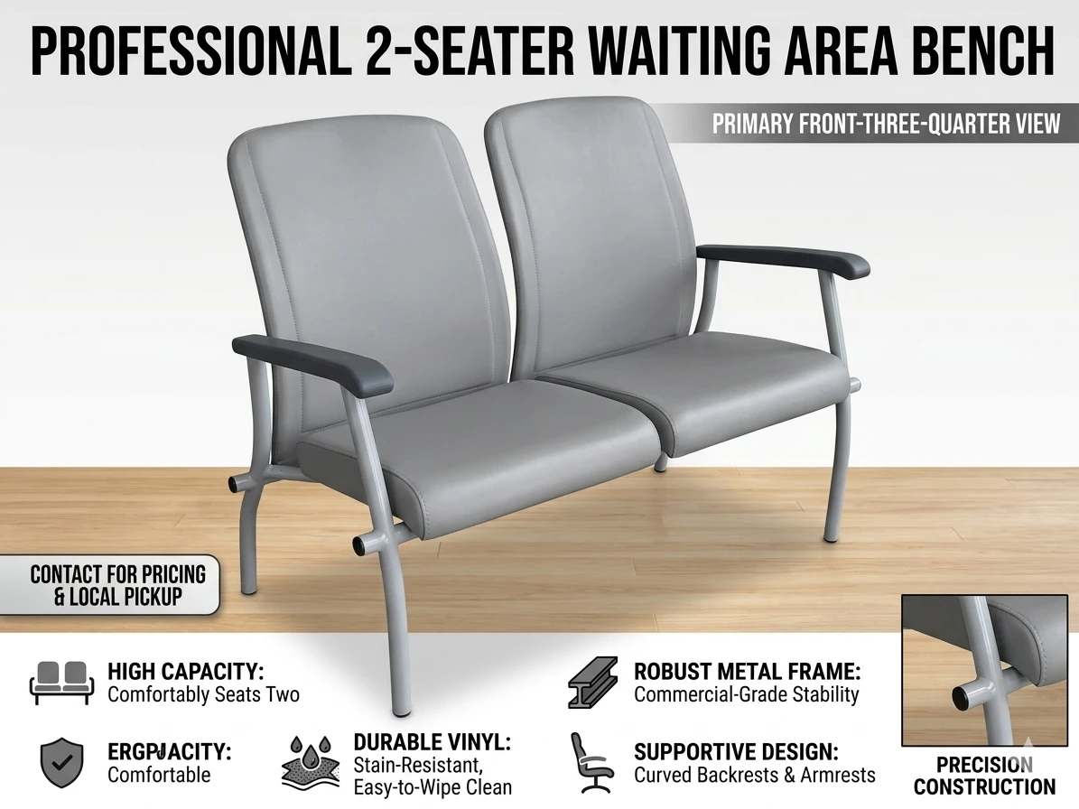 Professional 2-Seater Waiting Area Bench