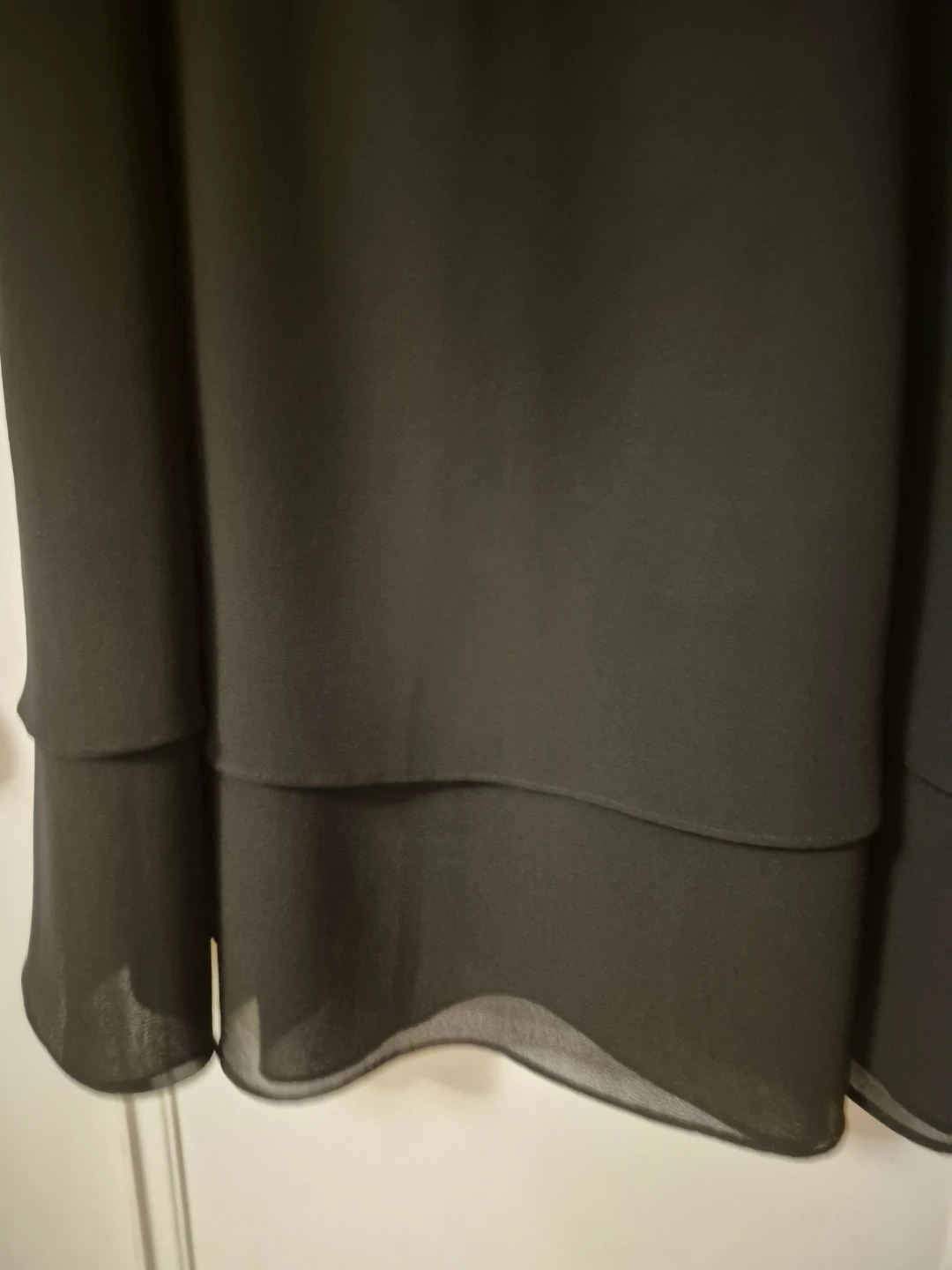 Black tiered maxi skirt, georgette material. - photo 2