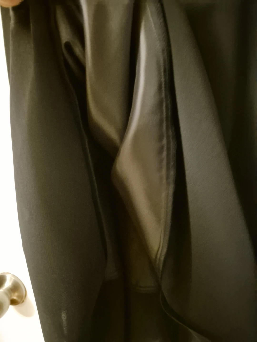 Black tiered maxi skirt, georgette material. - photo 3