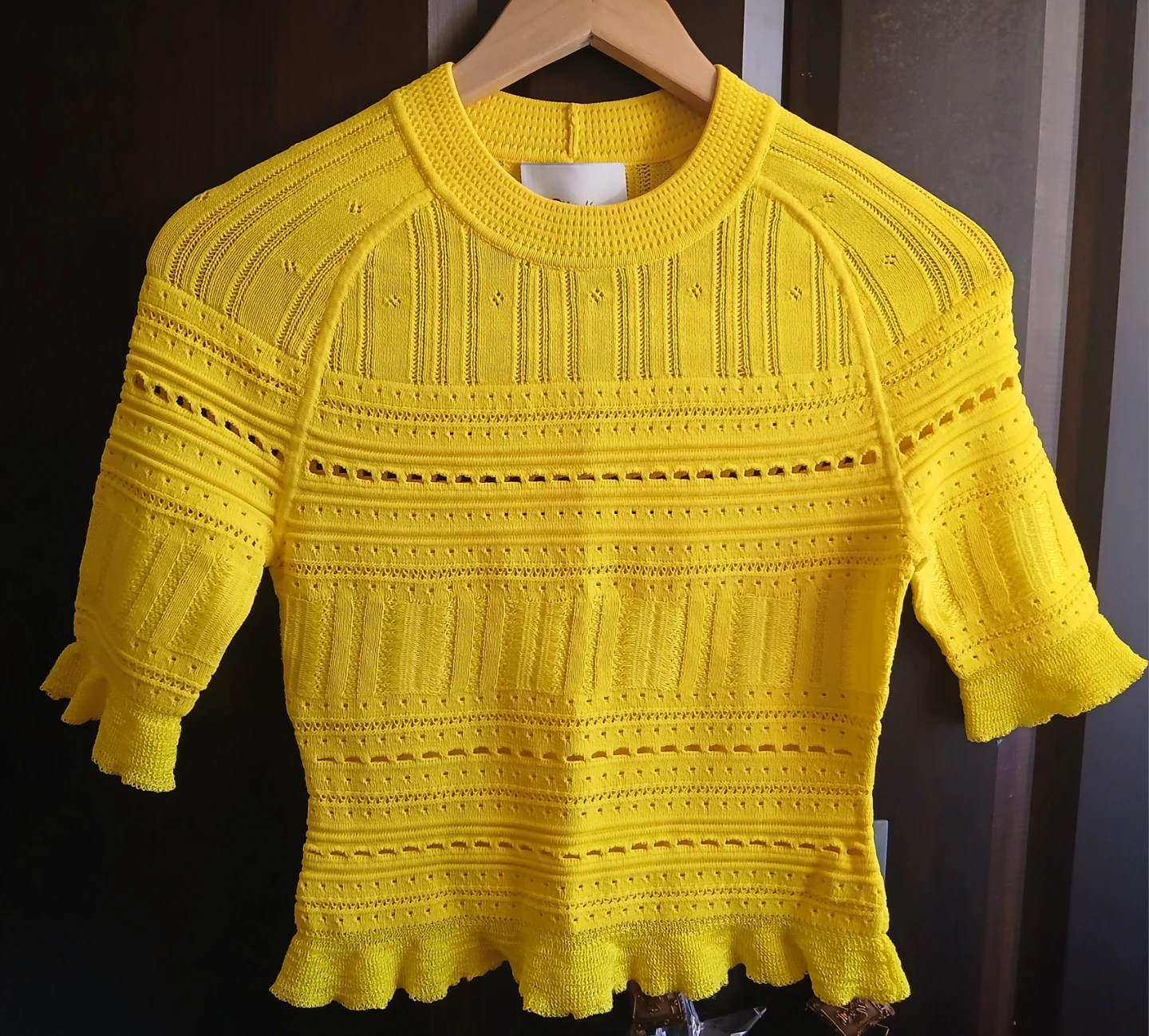 3.1 Phillip Lim Yellow Knit Top - XS