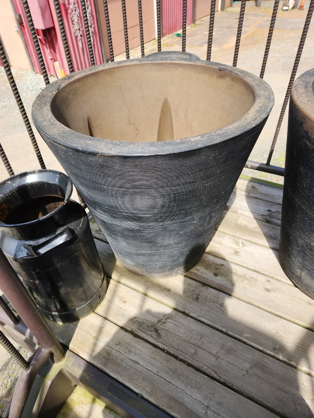 2x Large Textured Planter Pot