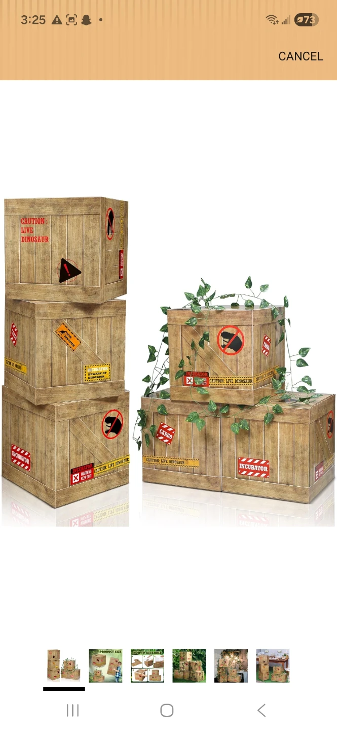 Cardboard Dinosaur Cargo Boxes set