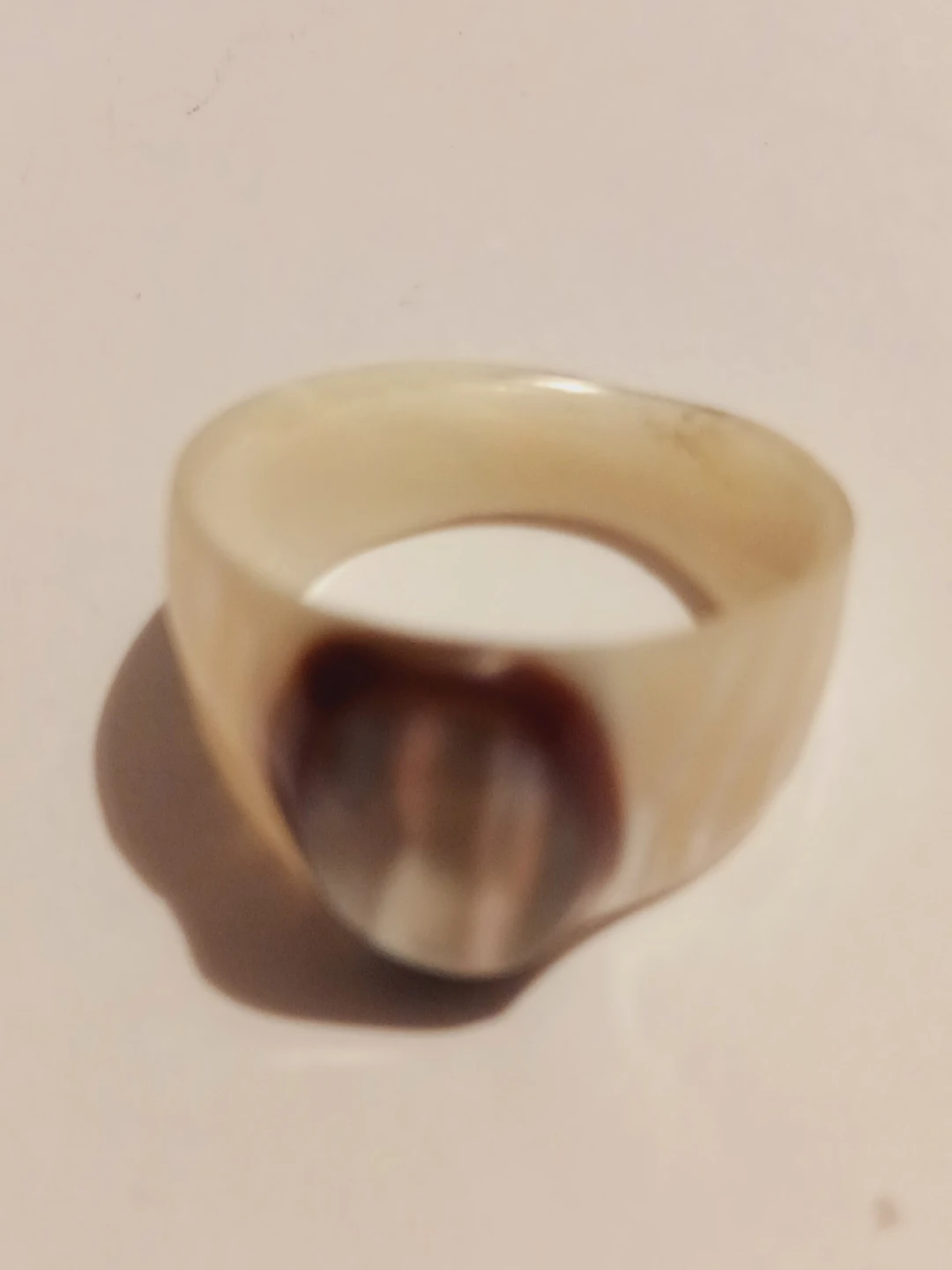 Beautiful Unique Carved  Horn and Shell Ring. 9. - photo 2