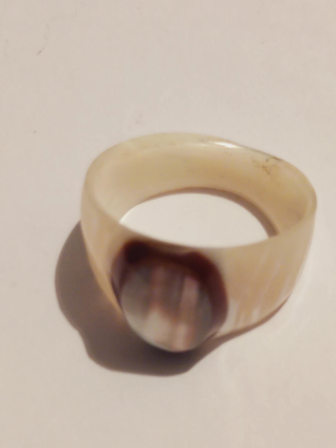 Beautiful Unique Carved  Horn and Shell Ring. 9. - photo 3