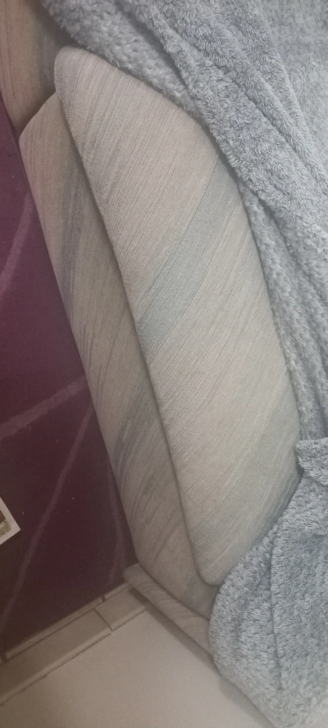 Grey Sofa is covered by fabric  cover, which isn't intended - photo 2