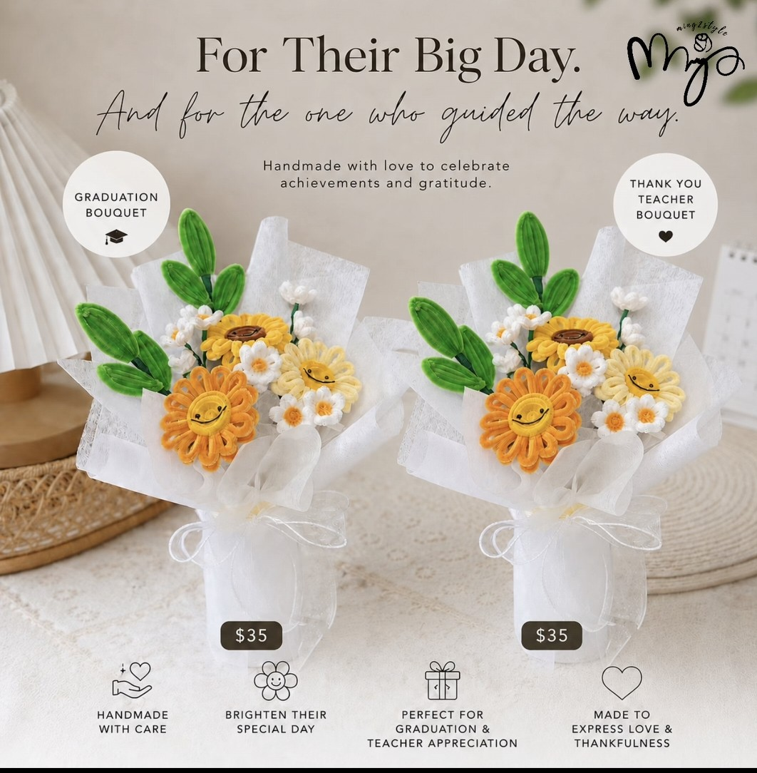 Handmade Flower Bouquet - Graduation & Teacher Appreciation
