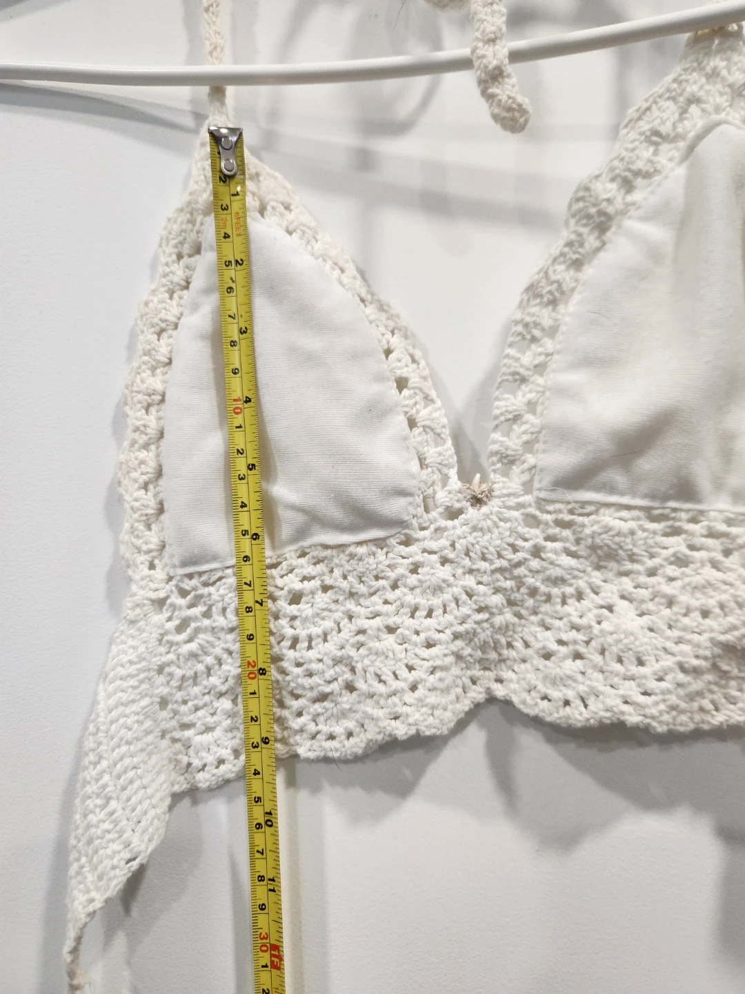White Crochet Halter Top ⚽ - photo 5