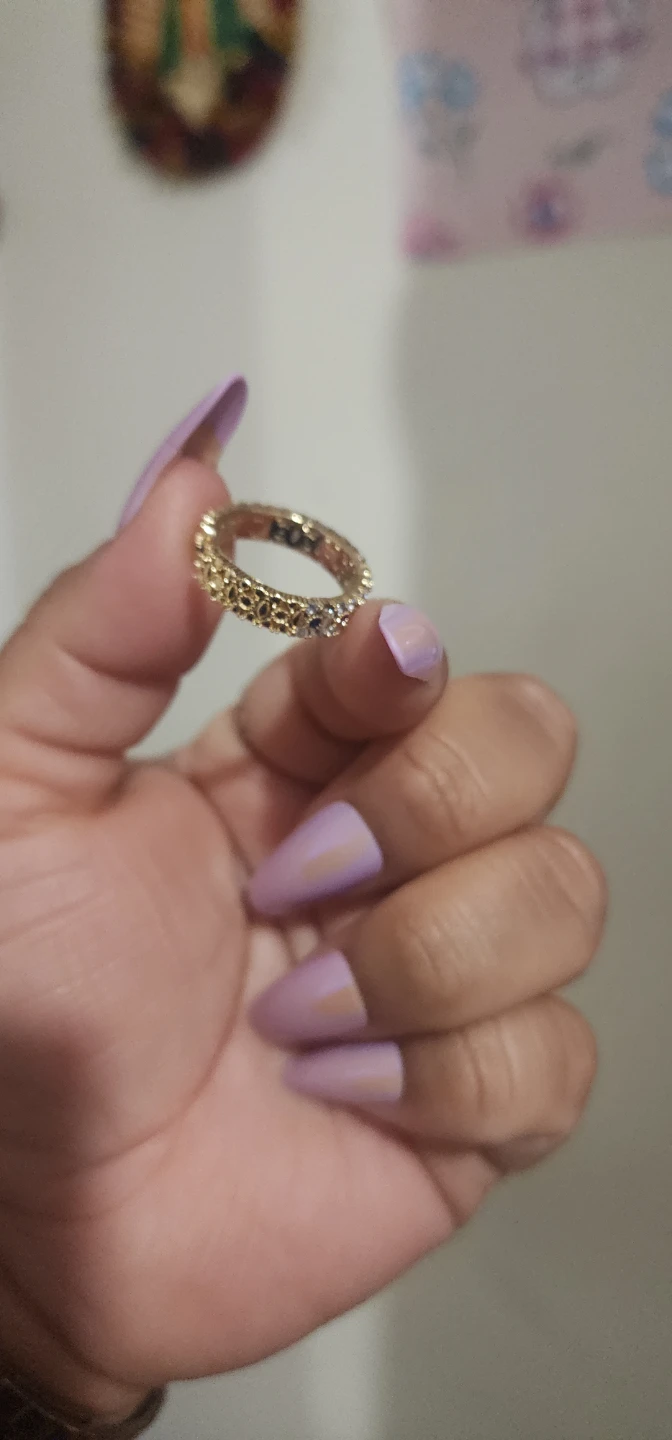 Gold platted Adjustable Ring with Colorful Gems - photo 2