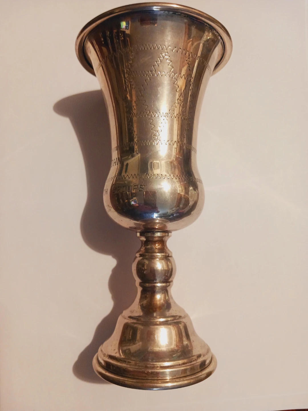 Sterling Silver 925 Oversized Judaica Kiddush Goblet - photo 2