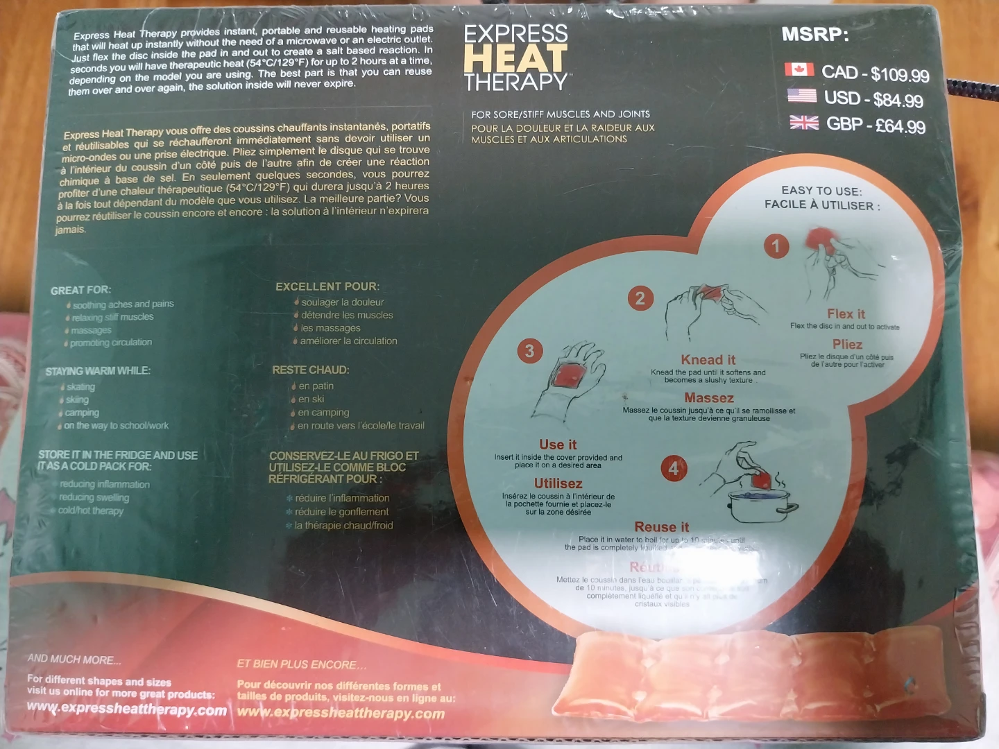 Heat Therapy Reusable Instant Heat Pad for Back Pain Relief - photo 2