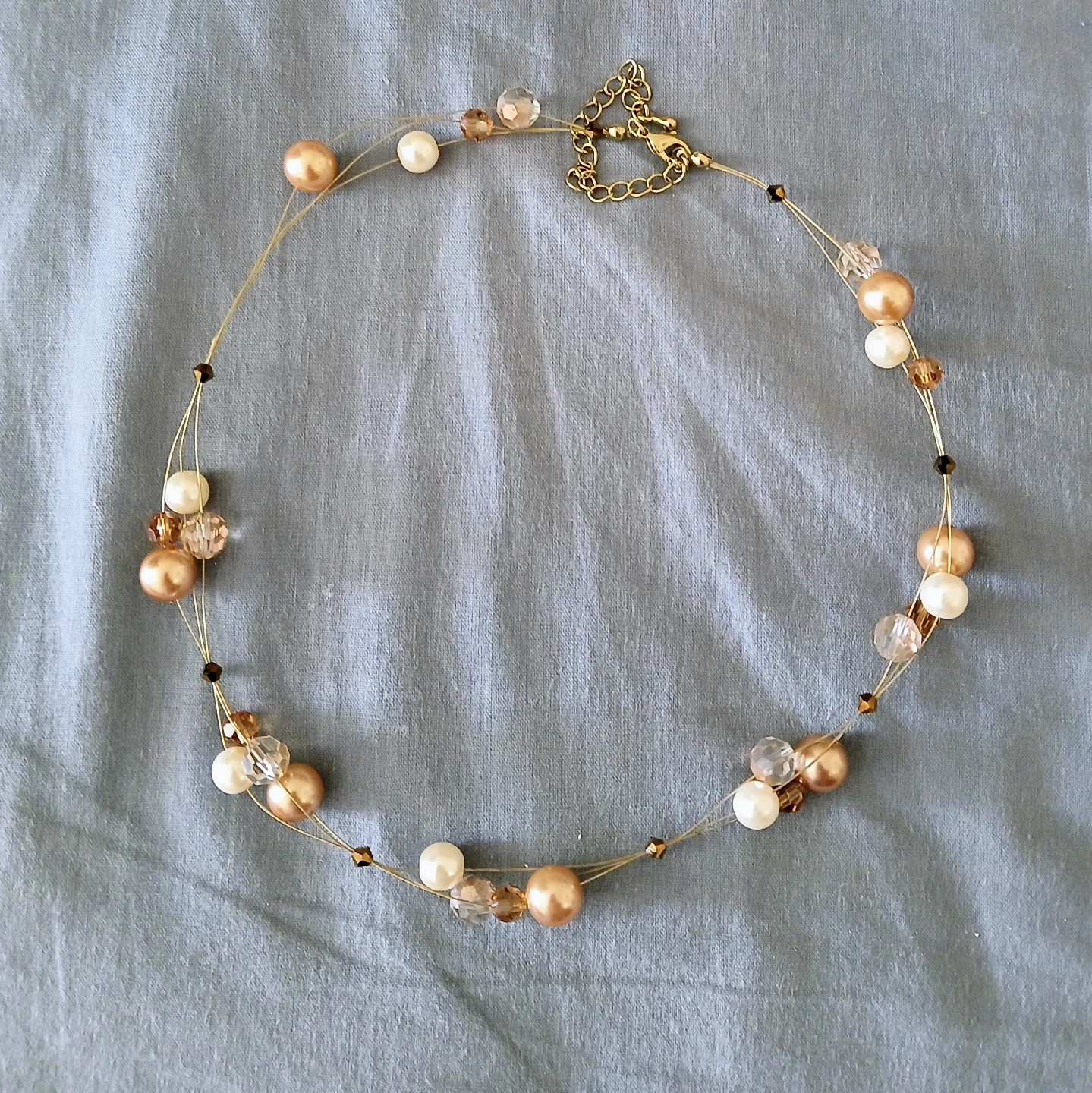 Gold and Pearl Beaded Necklace ⚽