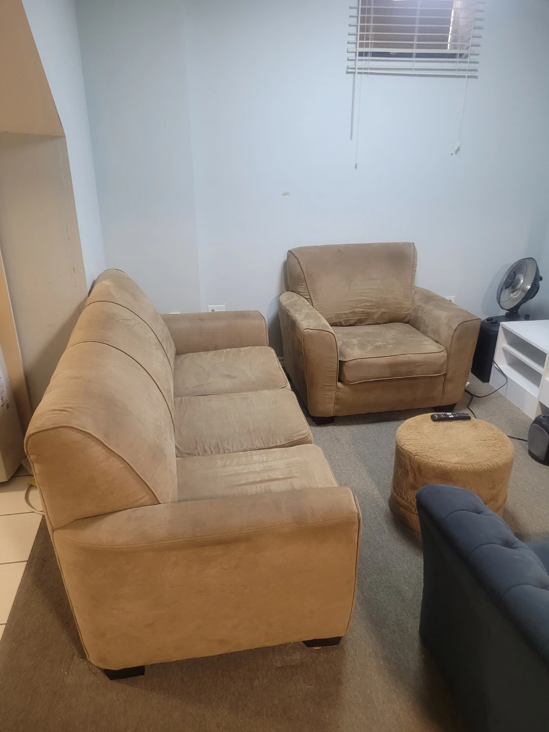 Tan Sofa and Armchair Set
