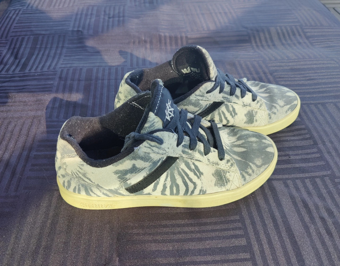 Women's Supra Bullet Grey & Black Tie-Dye Skate Sneakers Shoes 6 - photo 4