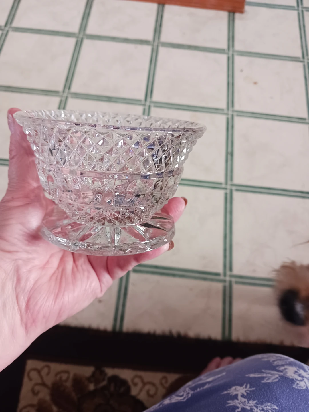 Crystal Glass Pedestal Bowl - photo 2