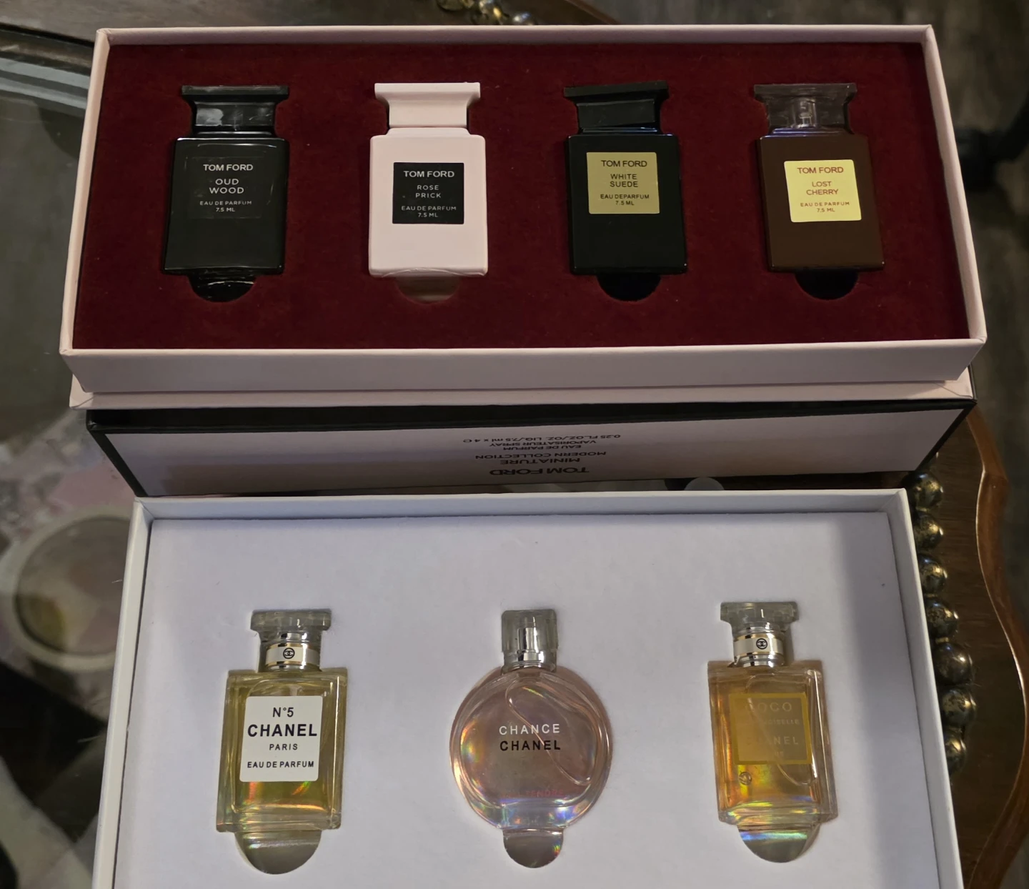 Sealed and open Perfumes for men and women