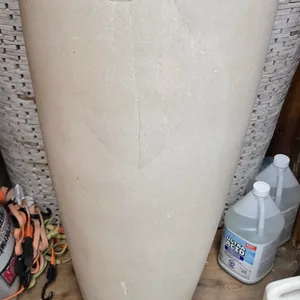 Two Large Cracked Resin Planters