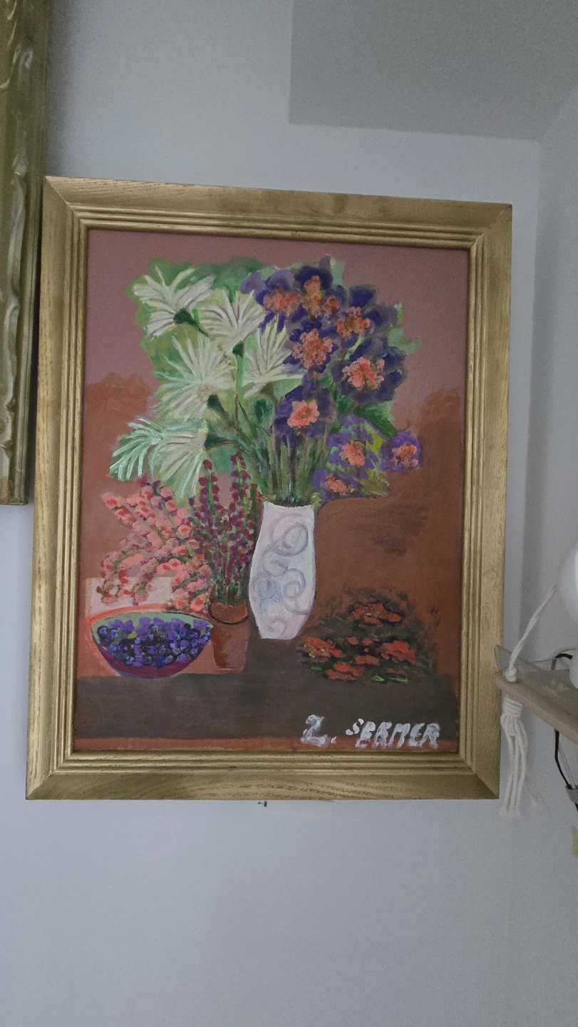 Framed Floral Still Life Painting - photo 2