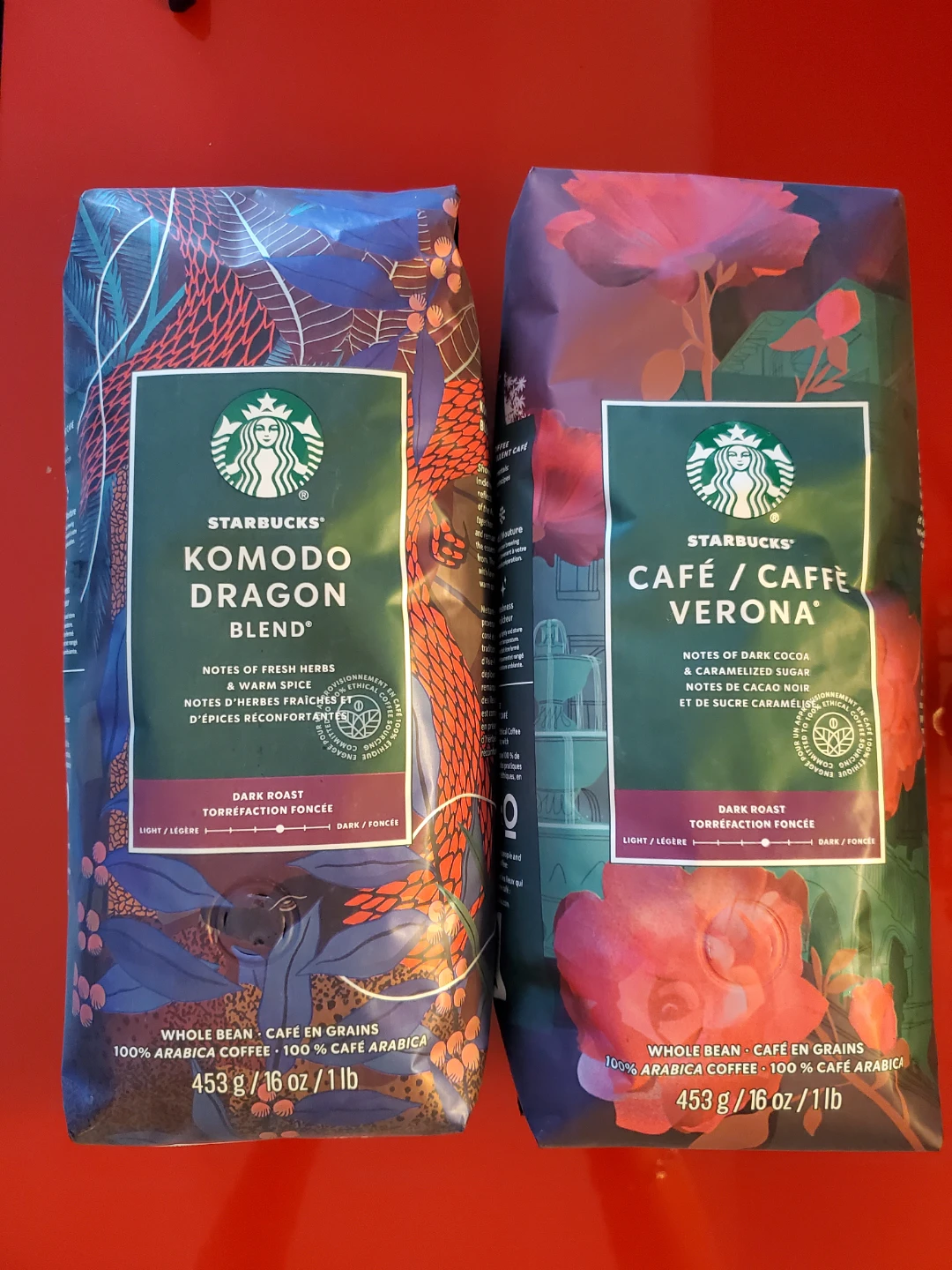 Starbucks Komodo Dragon Blend & Café Verona Coffee Beans