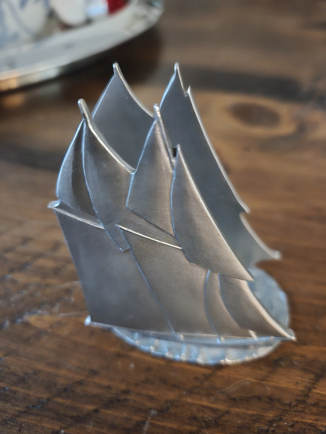Pewter Sailboat Napkin or Card Holder
