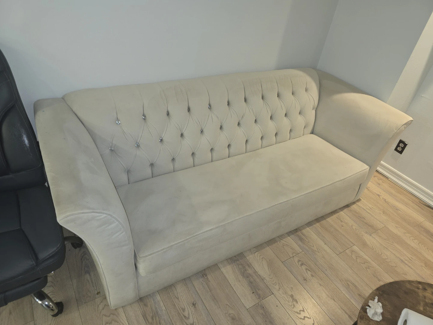 3 piece Tufted Sofa set with Crystal Accents