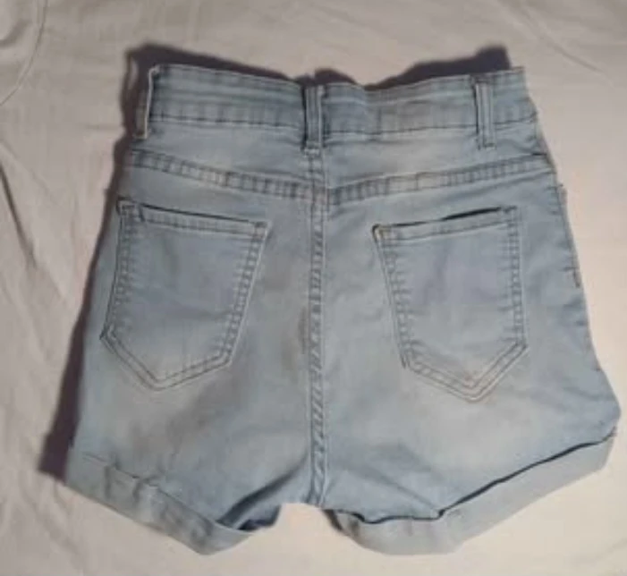 Light Wash Denim High-Waisted Shorts - photo 3