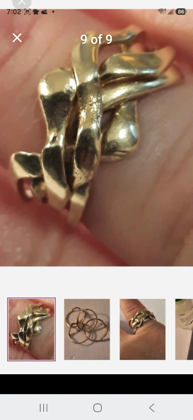 Gold 14k solid gold Abstract puzzle Ring