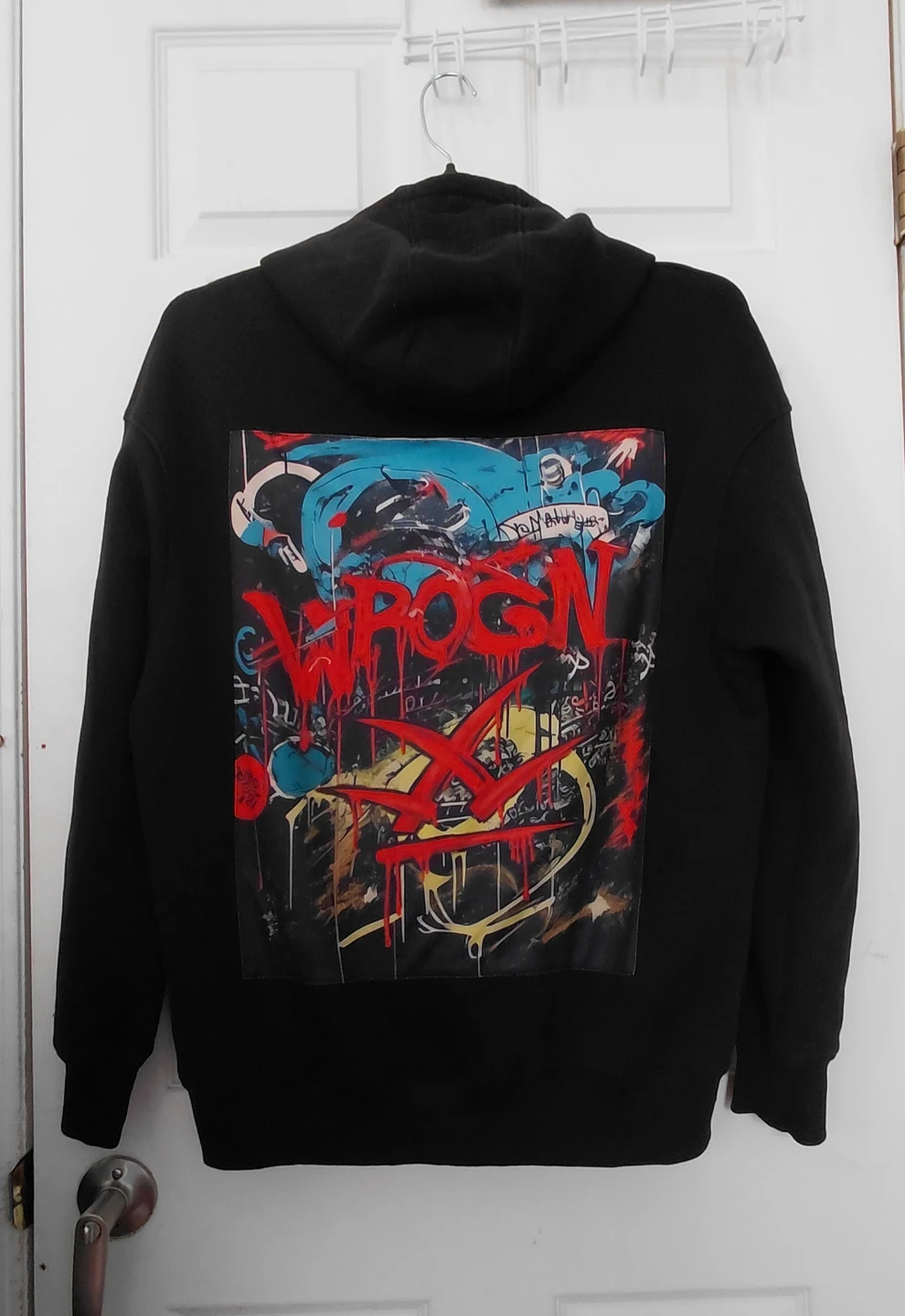Black Hoodie with Graffiti Graphic - photo 2