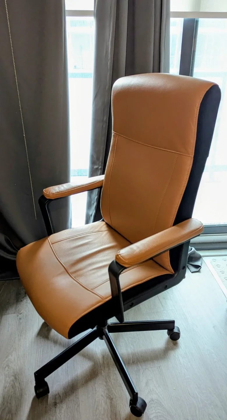 Office Chair - Brown Faux Leather - photo 2