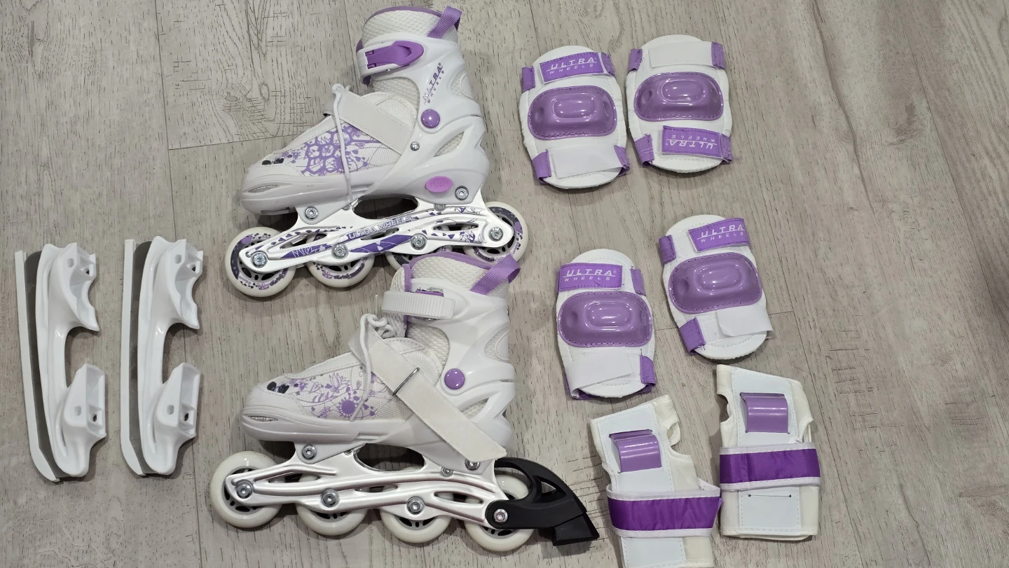 Ultra Wheels Switchers Ice/Inline Skates + Pad Set – Barely Used