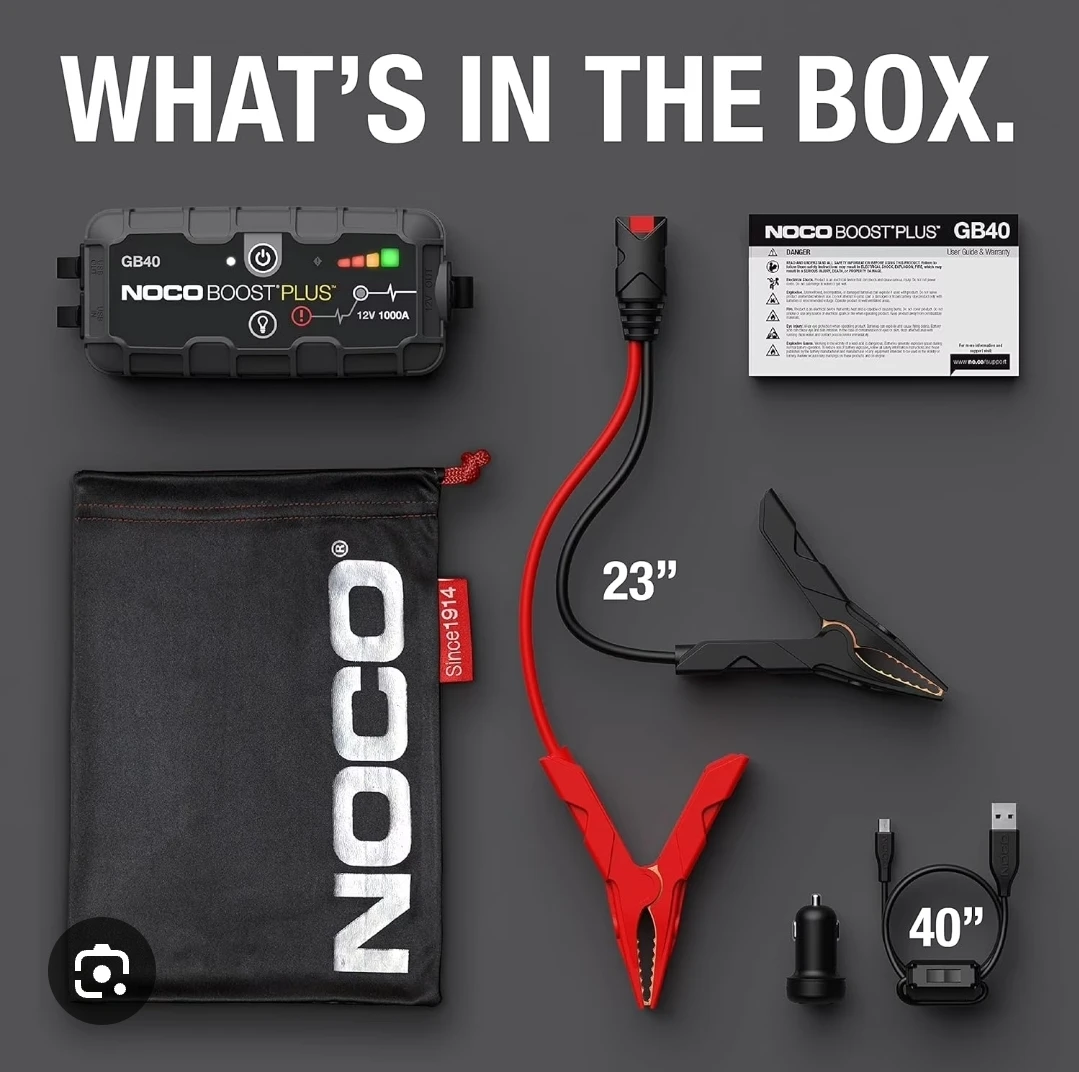NOCO GB40 Boost Plus Booster Pack/Jump Starter, 1000-Amp, 12V - photo 3