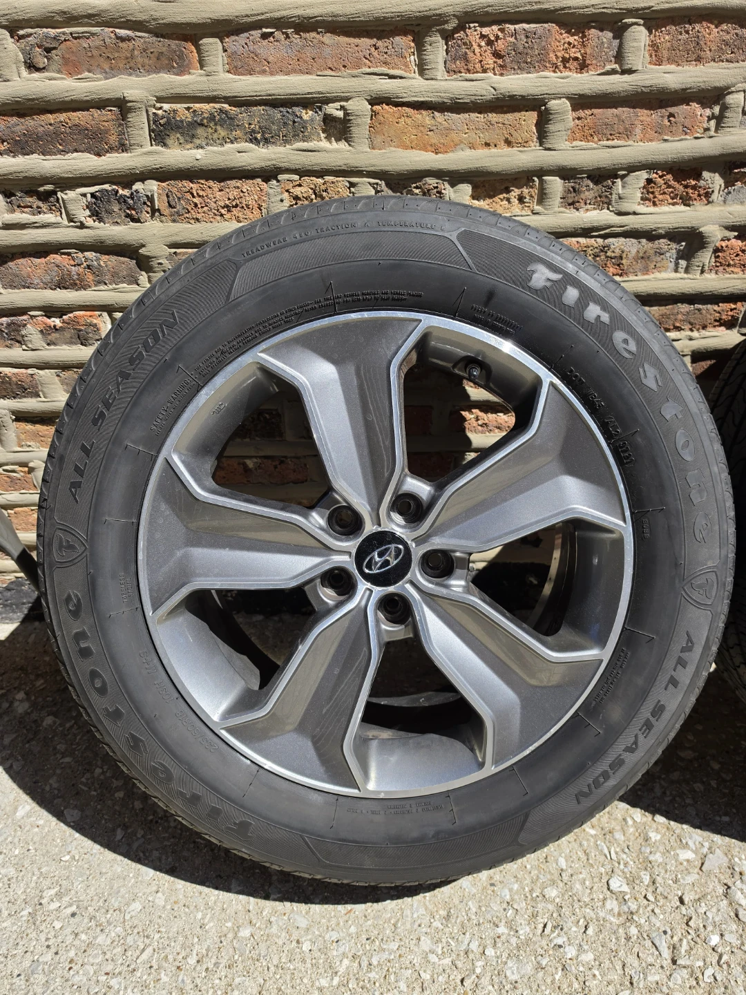 18 inch Hyundai Rims wheels 5x114.3 tpms sensors firestone tires - photo 3