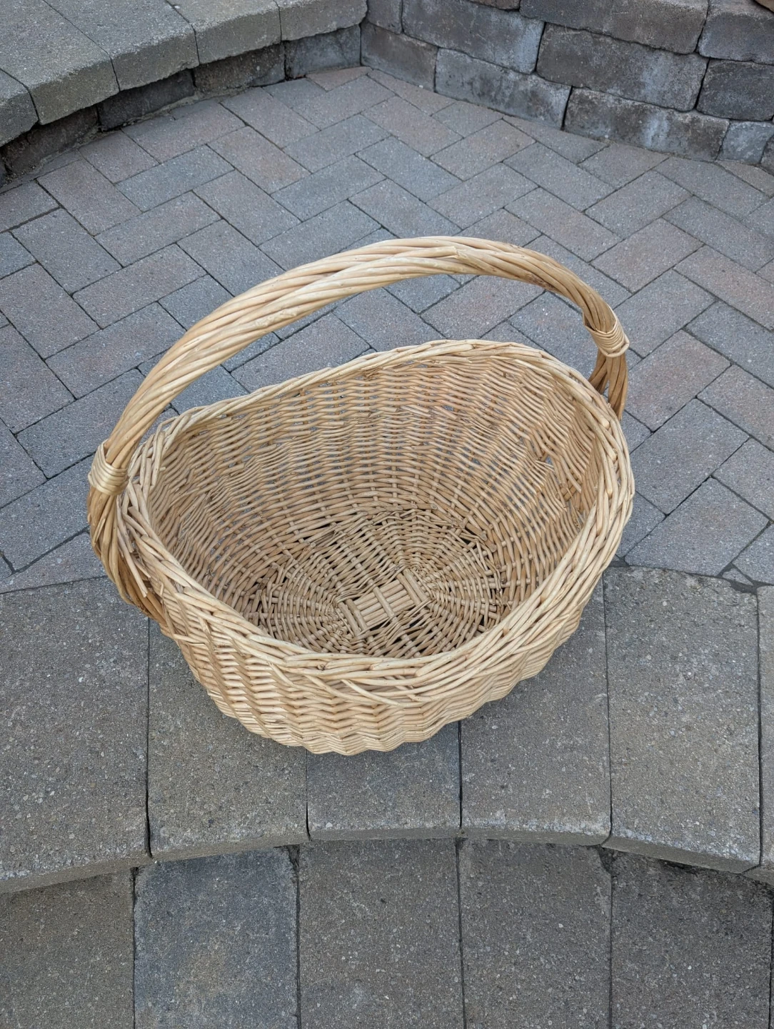 Large Vintage Willow Basket – Woven Oval Gathering - photo 3