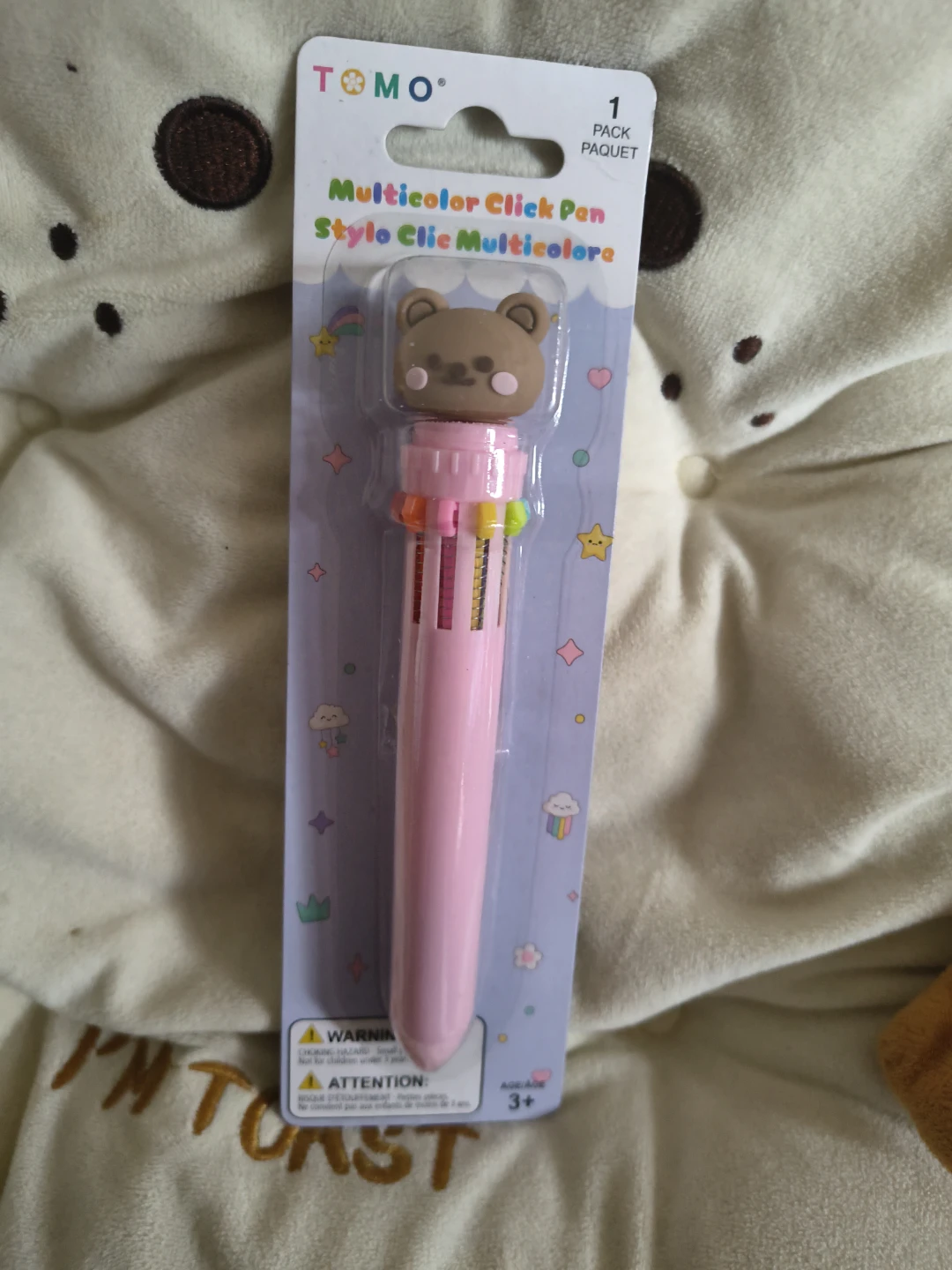 TOMO Multicolor Click Pen with Bear Topper