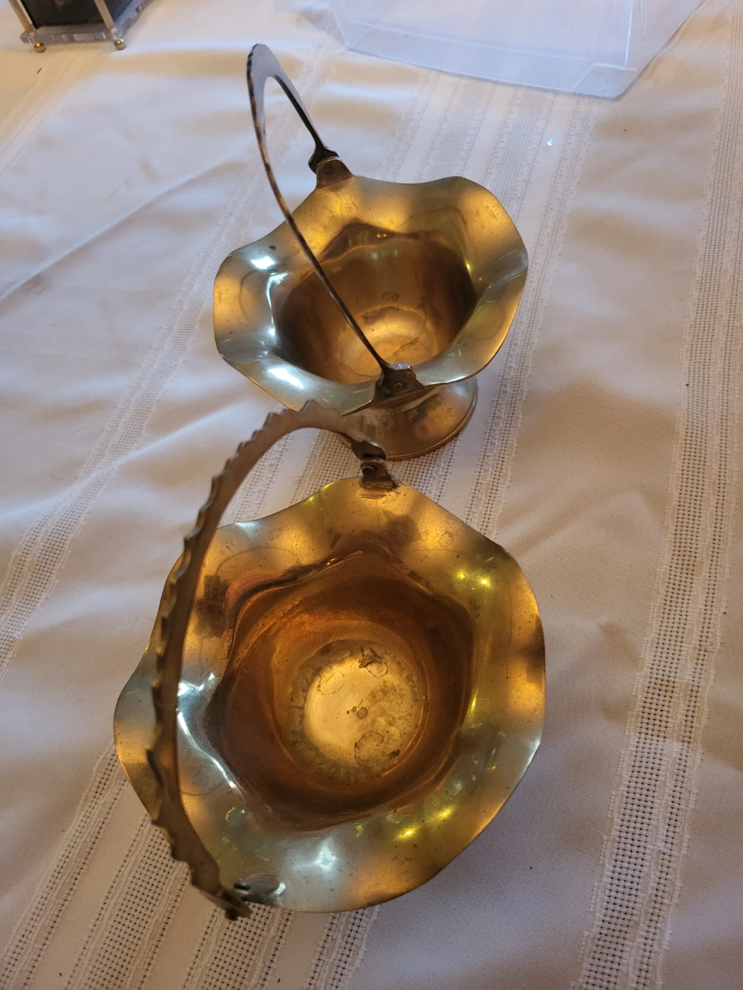Brass Vintage Decorative Baskets Set of 2
