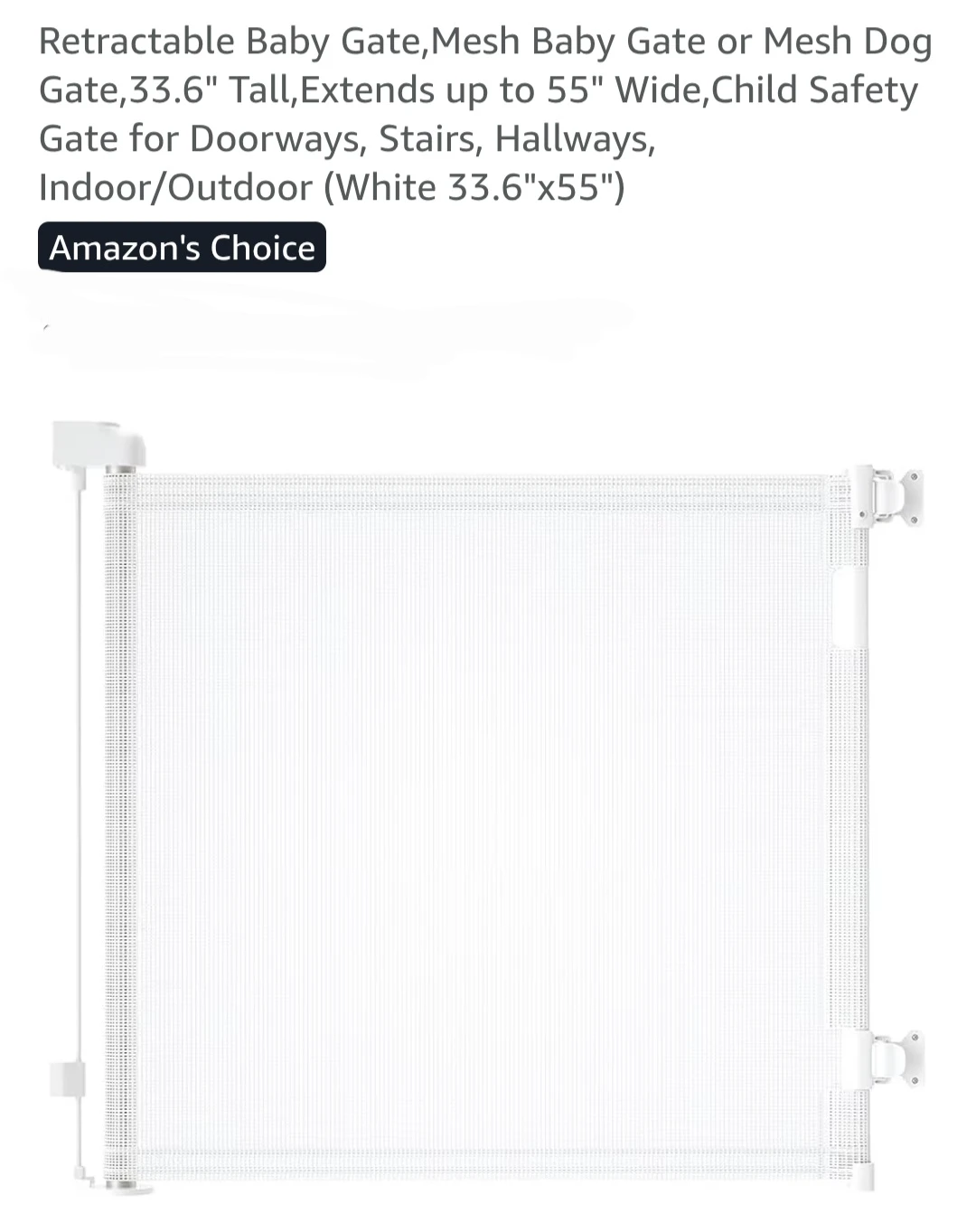 Retractable Baby Gate - Mesh Safety Gate
