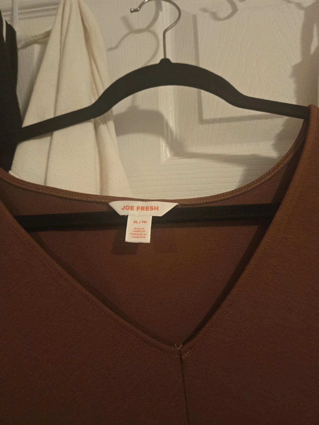 Joe Fresh Brown V-Neck T-Shirt Dress
